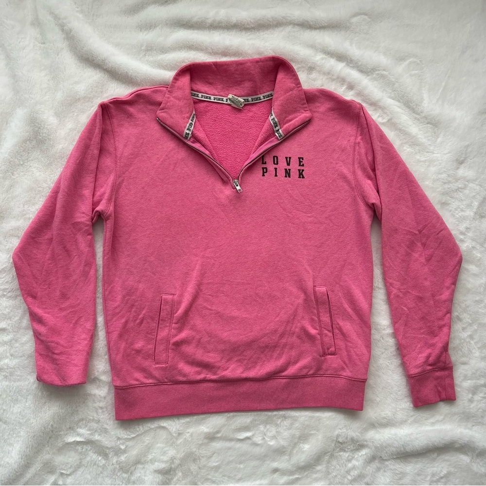 Pink Victoria Secret Pink Quarter Zip Sweatshirt size small